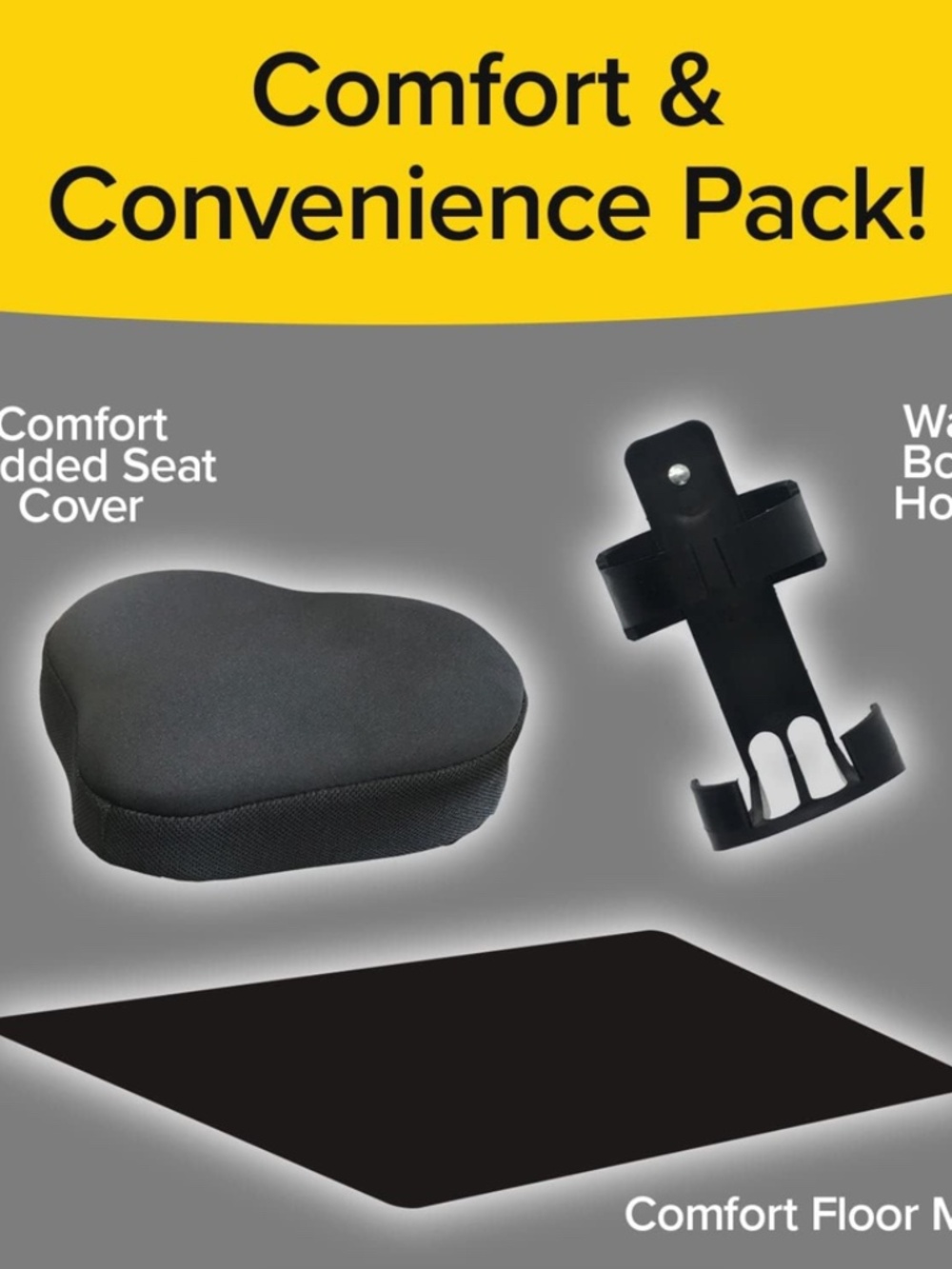 Slim Cycle Accessories - 3 Pc Comfort Set: Seat Cover, Bottle Holder, Floor Mat